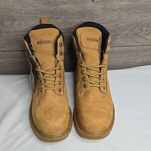 Wolverine Men's Brown Leather Steel Toe Boots sz 10.5 New